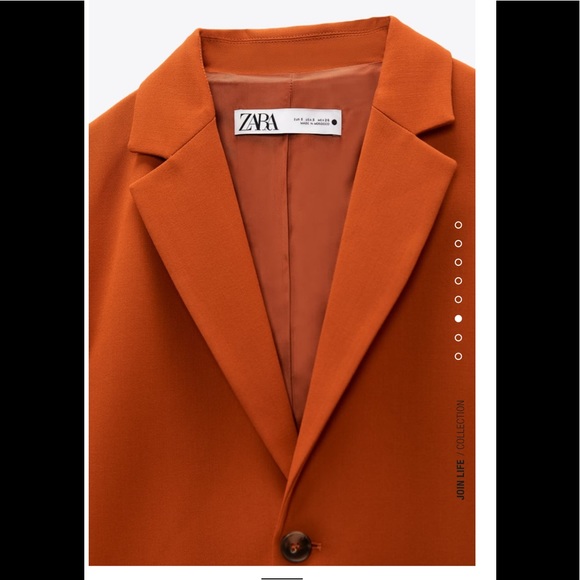 Zara Straight Cut Buttoned Oversized Blazer - Picture 2 of 8
